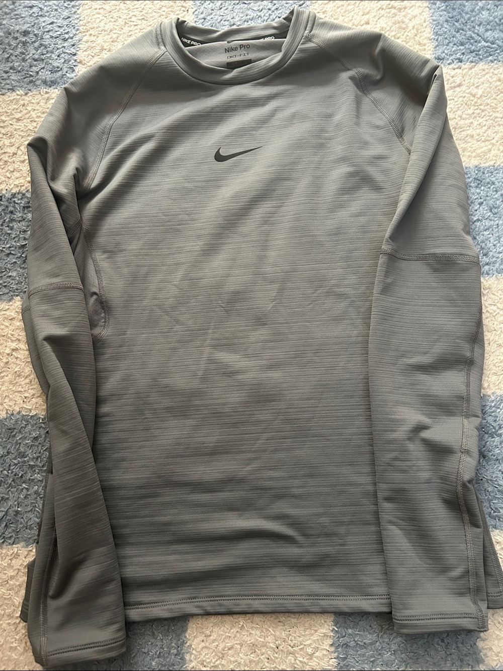 Gray Nike Pro Long Sleeve Athletic Shirt